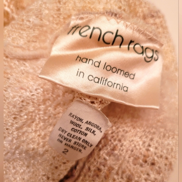 French Rags 80's Cream Angora Silk Blend Bat Wing Sweater - Picture 7 of 7